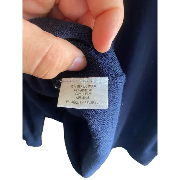 Club Room Men's Navy Blue merino wool Pullover Sweater Size XXL - Picture 3 of 5